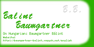 balint baumgartner business card